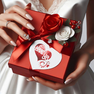 Pegatina En Forma De Corazón Te encanta el corazón de mármol rojo Valentine Peg