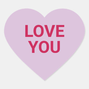 Pegatina En Forma De Corazón Te encanta la conversación púrpura y linda El día 