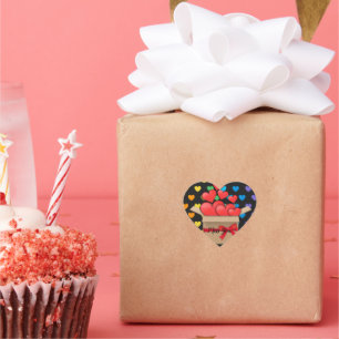 Pegatina En Forma De Corazón Te extraño, diseño de corazón colorido