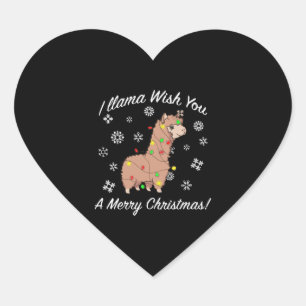 Pegatina En Forma De Corazón Te llamo Desearía Un Feliz Navidad De Llama Navide