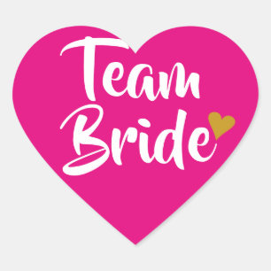 Pegatina En Forma De Corazón Team Bride Corazón de Oro