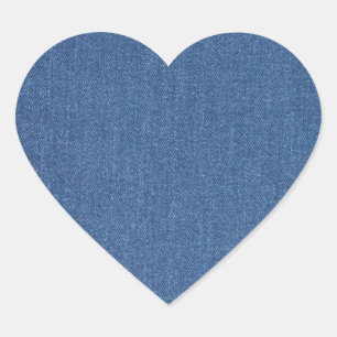 Pegatina En Forma De Corazón Tejido textil original azul moda jean denim