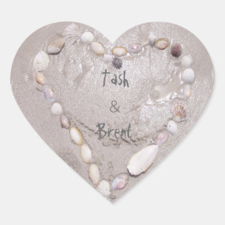 Pegatina En Forma De Corazón Tema de la playa