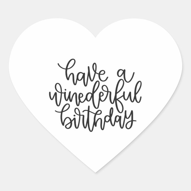 Pegatina En Forma De Corazón tener un cumpleaños maravilloso (Anverso)