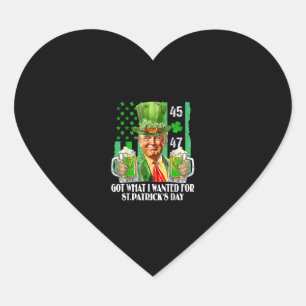 Pegatina En Forma De Corazón Tengo lo que quería para el Día de San Patricio, g