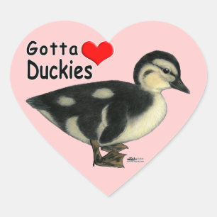Pegatina En Forma De Corazón Tengo que amar a los patitos