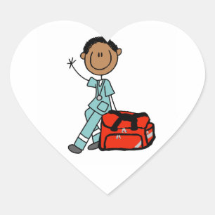 Pegatina En Forma De Corazón Terapeuta respiratorio masculino o EMT