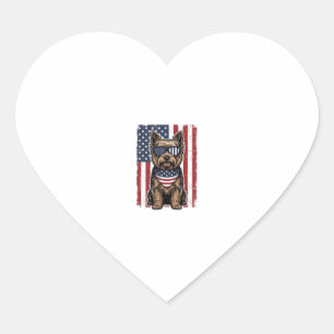 Pegatina En Forma De Corazón Terrier Patriótico Diseño Vectorial de Bandera Vin