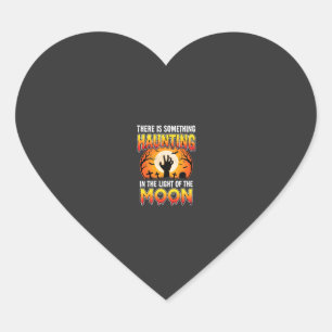 Pegatina En Forma De Corazón Terror de Halloween Luna Cementerio Horror