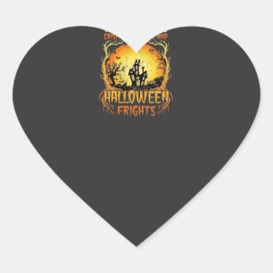 Pegatina En Forma De Corazón Terrores de Halloween Casa Embrujada Luna Llena Ca