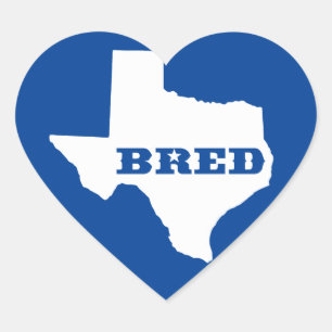 Pegatina En Forma De Corazón Texas Bred