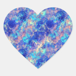 Pegatina En Forma De Corazón Textura cruzada azul de Azure