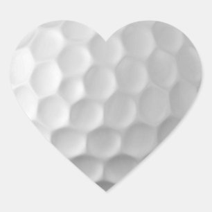 Pegatina En Forma De Corazón Textura de Bola de Golf Blanca con Hoyuelos