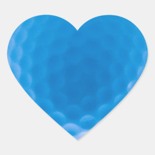 Pegatina En Forma De Corazón Textura de bola de golf Dimples Azul Ártico