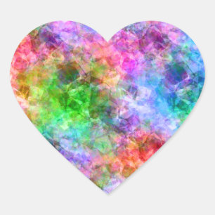 Pegatina En Forma De Corazón Textura en bruto colorida
