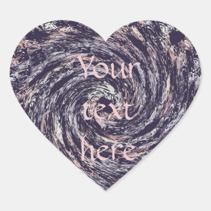 Pegatina En Forma De Corazón textura espiral abstracta.text.