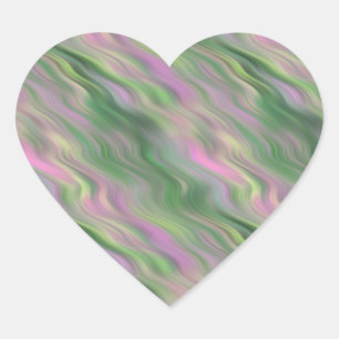 Pegatina En Forma De Corazón Textura ondulada de tulipán rosado