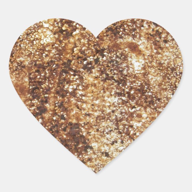 Pegatina En Forma De Corazón Textura rústica y elegante (Anverso)