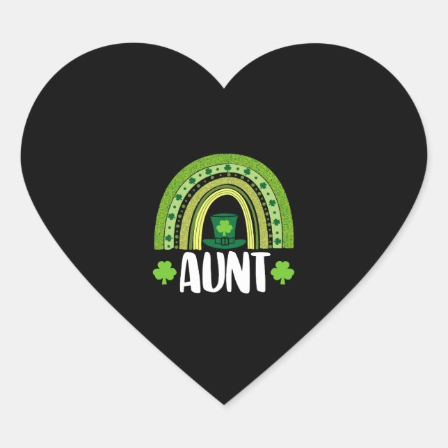 Pegatina En Forma De Corazón Tía St Patricks (Anverso)
