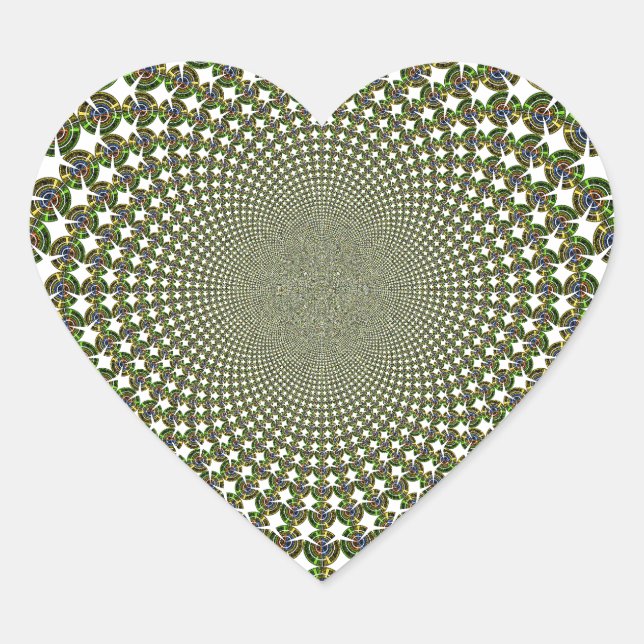 Pegatina En Forma De Corazón Tiburones tradicionales sin costuras (Anverso)