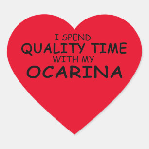 Pegatina En Forma De Corazón Tiempo de calidad Ocarina Pegatina del corazón