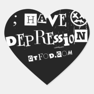 Pegatina En Forma De Corazón ; tienen forma Depression_Heart