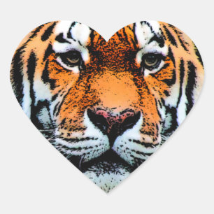 Pegatina En Forma De Corazón Tiger Eye Inspirador