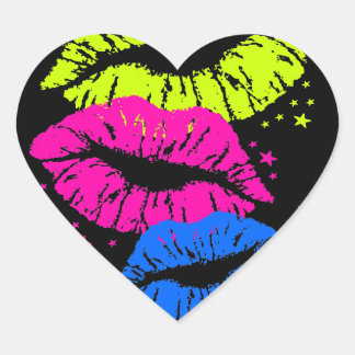 Pegatina En Forma De Corazón Tigre Corey 80's Lips & Stars