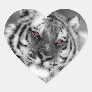 Pegatina En Forma De Corazón Tigre Ojo Rosa