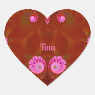 Pegatina En Forma De Corazón ¡TINA ~ GUAY! ~ PINK SPIN ~ Diseño brillante ~ ~