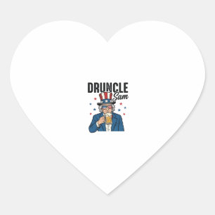 Pegatina En Forma De Corazón Tío Borracho Sam Diseño Divertido de Cerveza Patri