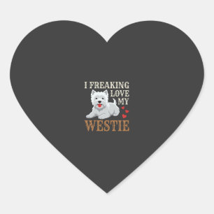 Pegatina En Forma De Corazón Tipografía de amor al perro Westie
