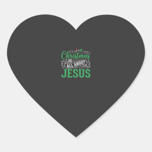 Pegatina En Forma De Corazón Tipografía La Navidad se trata de Jesús