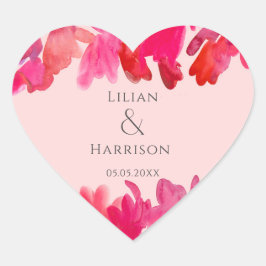 Pegatina En Forma De Corazón Todas las acuarelas de amor rosadas