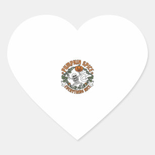 Pegatina En Forma De Corazón Todo agradable con especias de calabaza Esqueleto