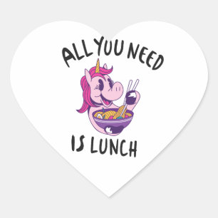 Pegatina En Forma De Corazón Todo lo que necesitas es comer.
