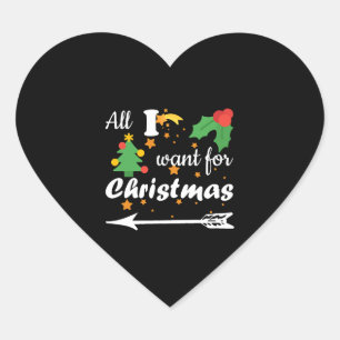 Pegatina En Forma De Corazón Todo lo que quiero para Navidades Camisa Pareja