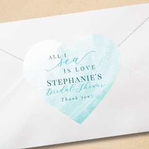 Pegatina En Forma De Corazón Todo lo que veo es amor Tonalidad de azul Océano P