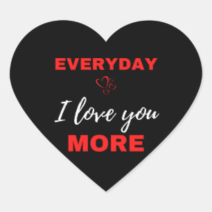Pegatina En Forma De Corazón Todos los días te amo más