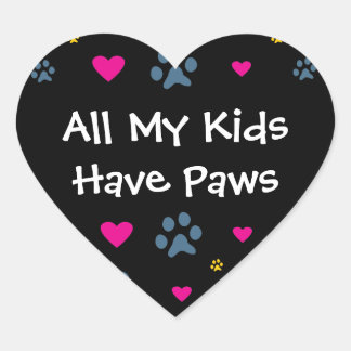 Pegatina En Forma De Corazón Todos mis hijos tienen patas
