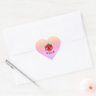 Pegatina En Forma De Corazón Tomate Dibujado a Mano es Mi Ambiente