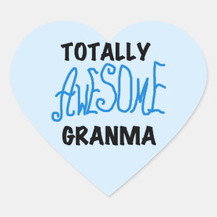 Pegatina En Forma De Corazón Toques de remera azul granma totalmente asombrosos
