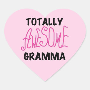 Pegatina En Forma De Corazón Toques de remera rosa Gramma totalmente asombrosos