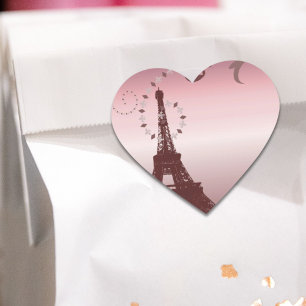 Pegatina En Forma De Corazón torre Eiffel retra elegante femenina de París de