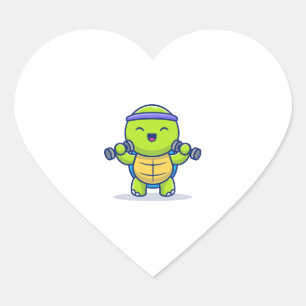 Pegatina En Forma De Corazón Tortuga corta Levantamiento de campanazos Personal