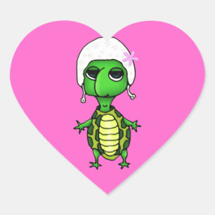 Pegatina En Forma De Corazón Tortuga de baño