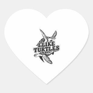 Pegatina En Forma De Corazón Tortuga de tortuga marina me gustan las tortugas C