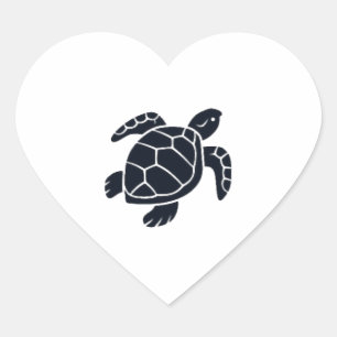Pegatina En Forma De Corazón Tortuga deslizante de color rojo emblema del logot