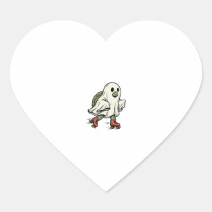 Pegatina En Forma De Corazón Tortuga Fantasma Patinaje Sobre Ruedas Diseño Vint