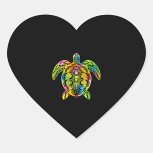 Pegatina En Forma De Corazón Tortuga hawaiana de tinte, Hawaii para mujeres hom